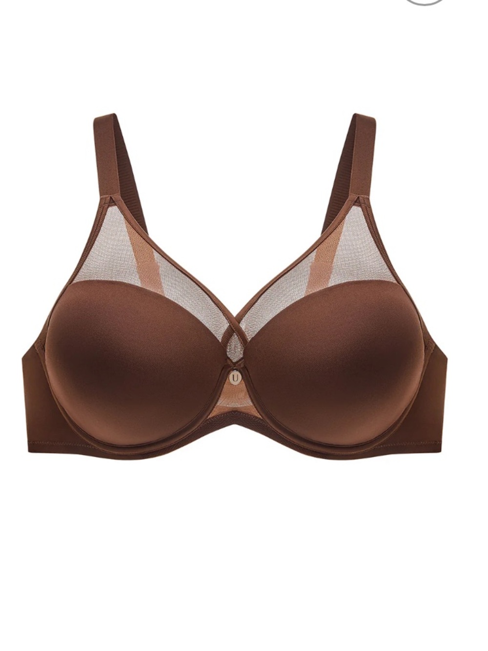 Understance Peek-Proof T-Shirt FlexWire Contour Plunge Bra mocha 36DDD 36F